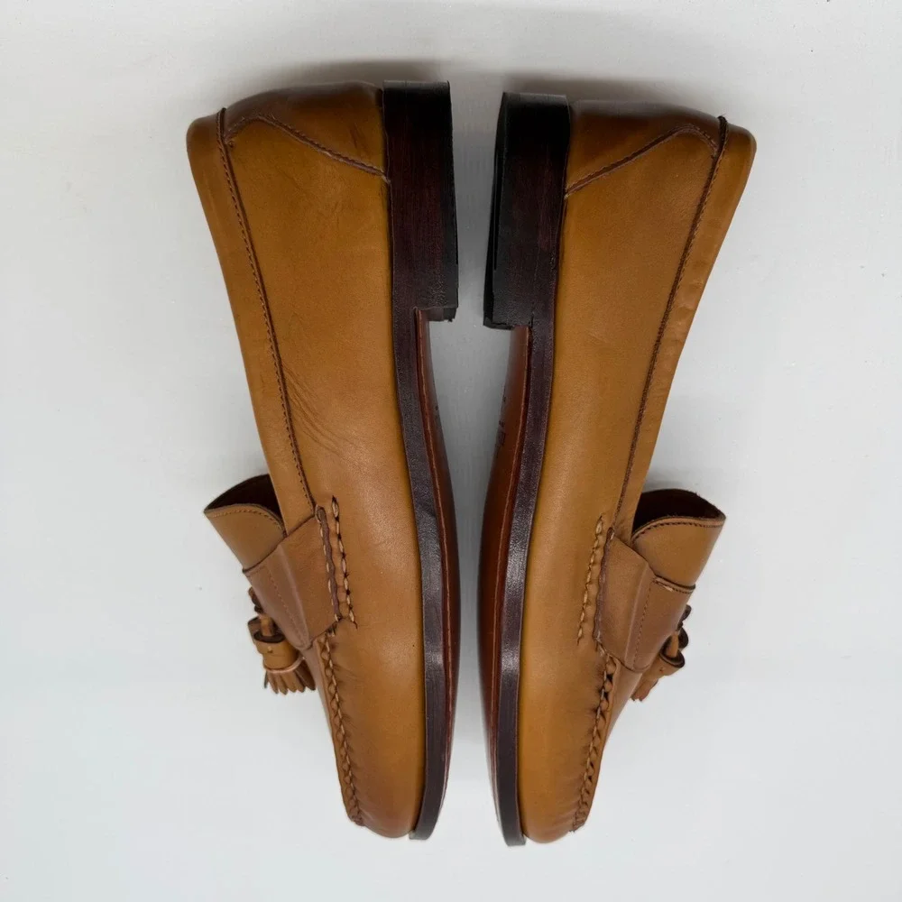 Allen Edmonds Schreier Tan Leather Tassel Loafers Mens 12 B 50192 Dress Shoes